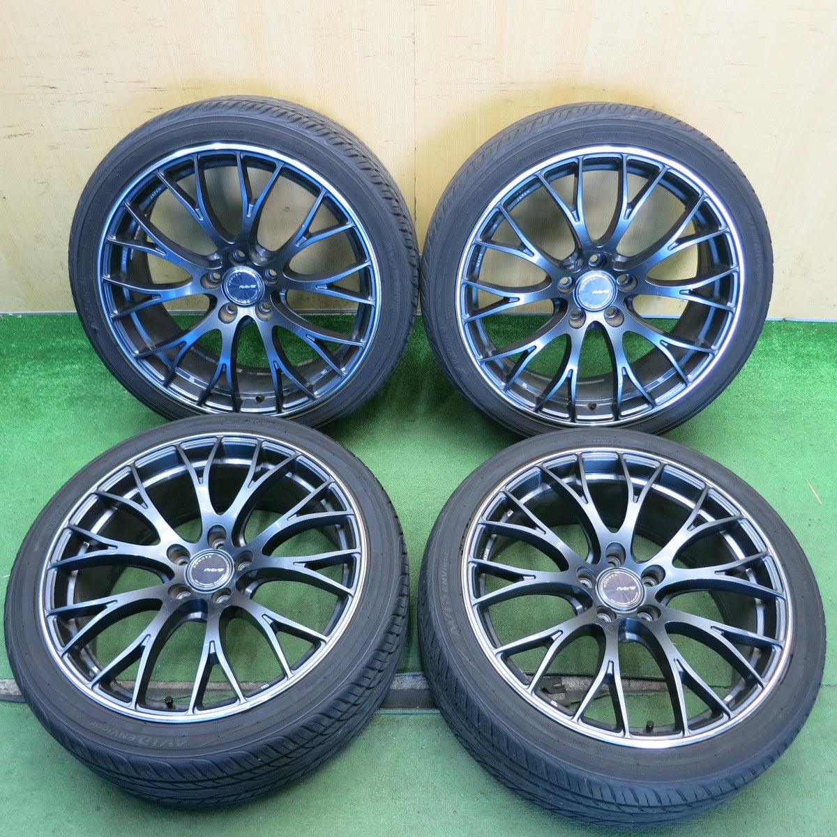バリ溝！23年！9.5分◎RAYS HOMURA 2X10 225/40R19 ヨコハマ AVID ENVigor レイズ ホムラ 2×10 19インチ PCD114.3/5H◎6081301HAノ