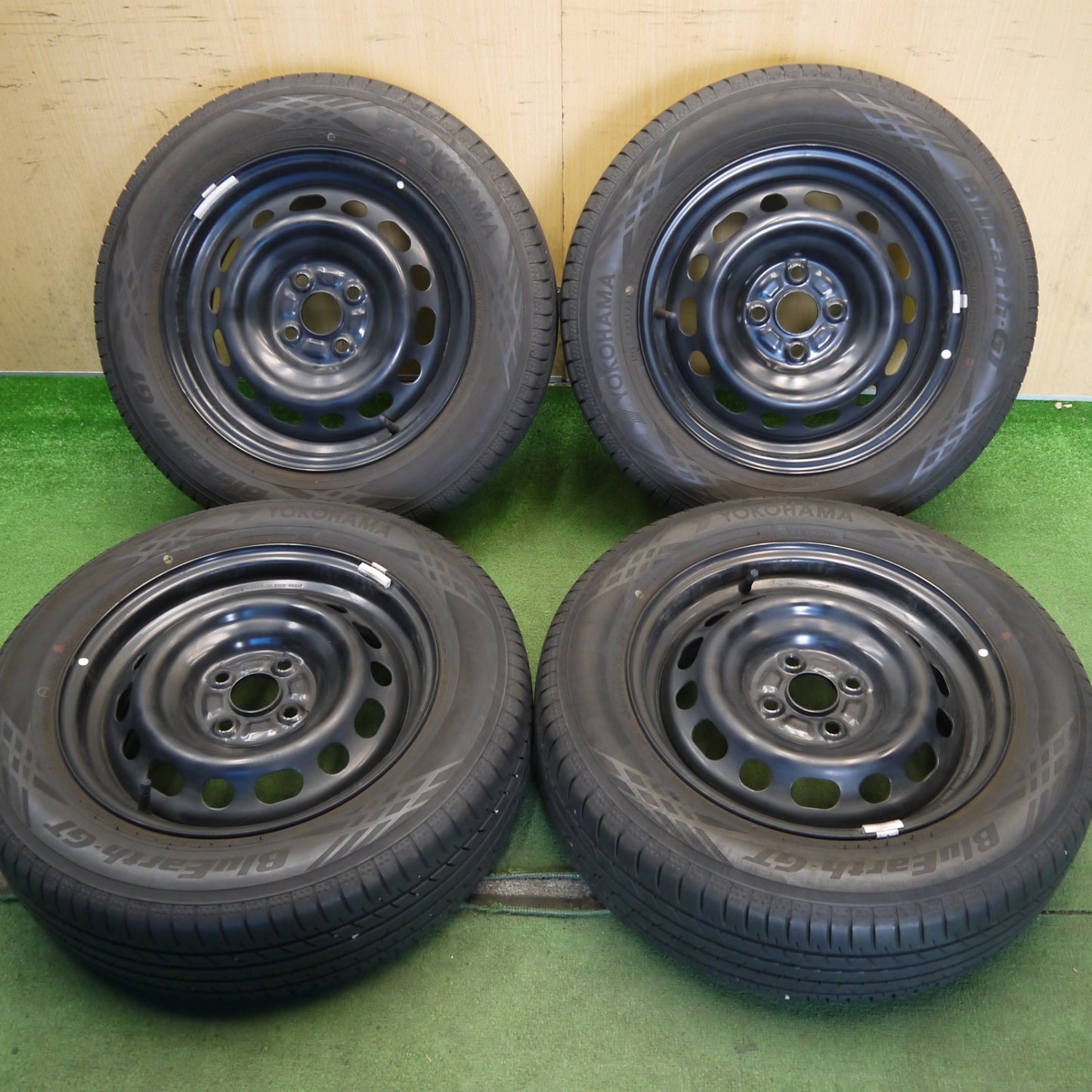 バリ溝！キレイ！9分◎185/65R15 ヨコハマ BluEarth-GT AE51 スチール ホイール ブルーアース 15インチ PCD100/4H◎6072802Hノ