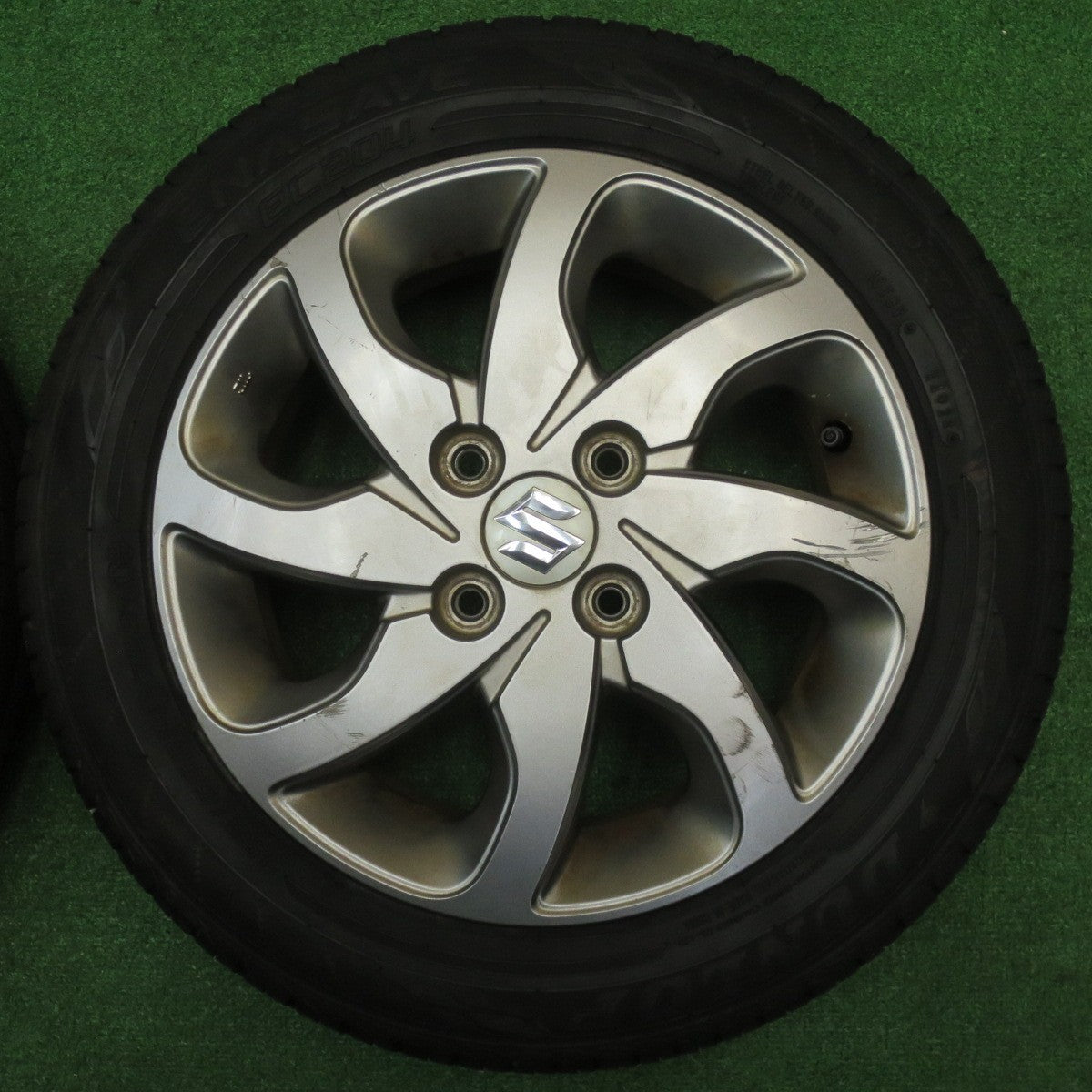 バリ溝！24年！9分★スズキ パレット 純正 155/65R14 ダンロップ エナセーブ EC204 14インチ PCD100/4H★5110105NJノ