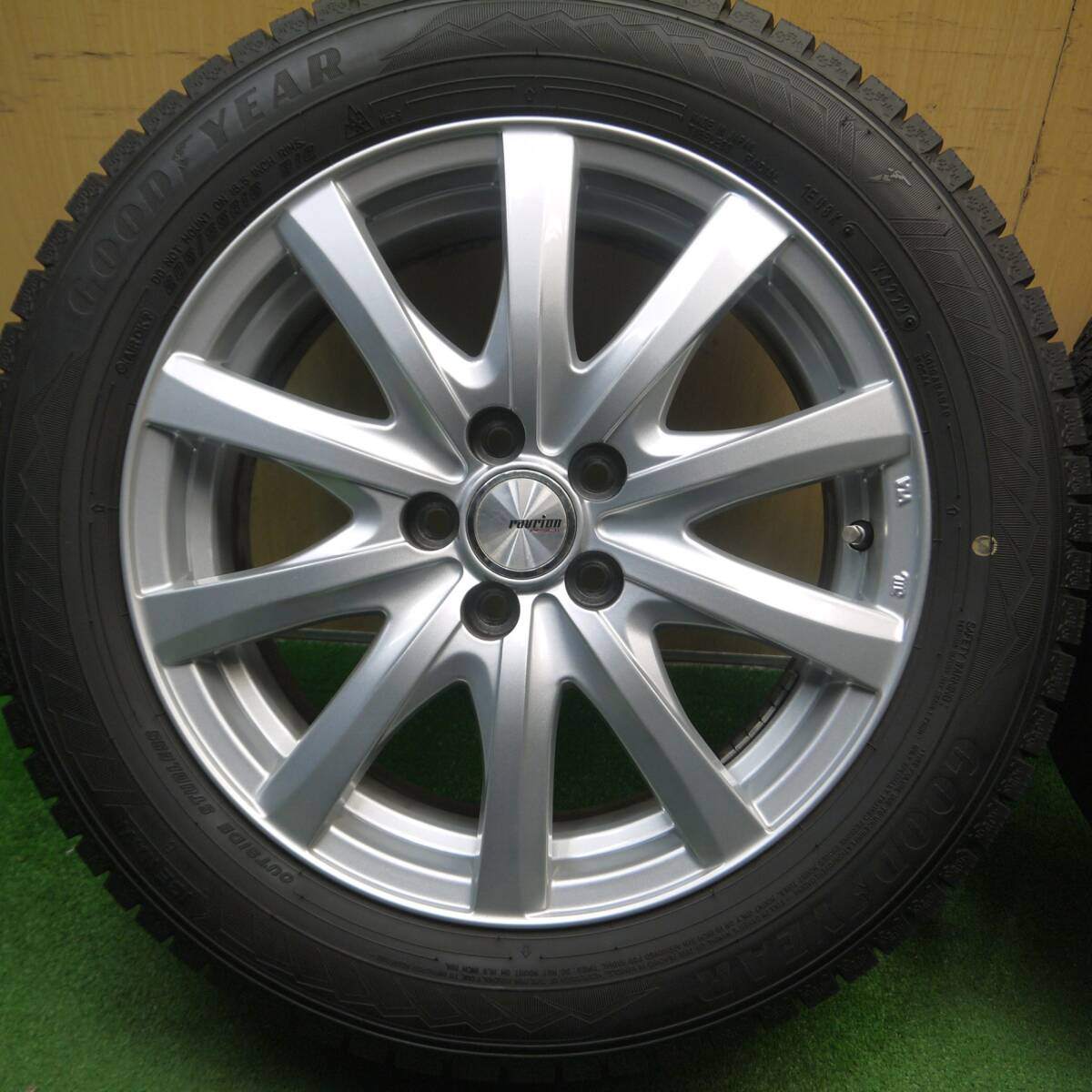 バリ溝！22年！キレイ！9.5分★プリウス 等 205/55R16 スタッドレス グッドイヤー アイスナビ8 ravrion RS01 ラブリオン 16インチ PCD100/5H★5030303Hス
