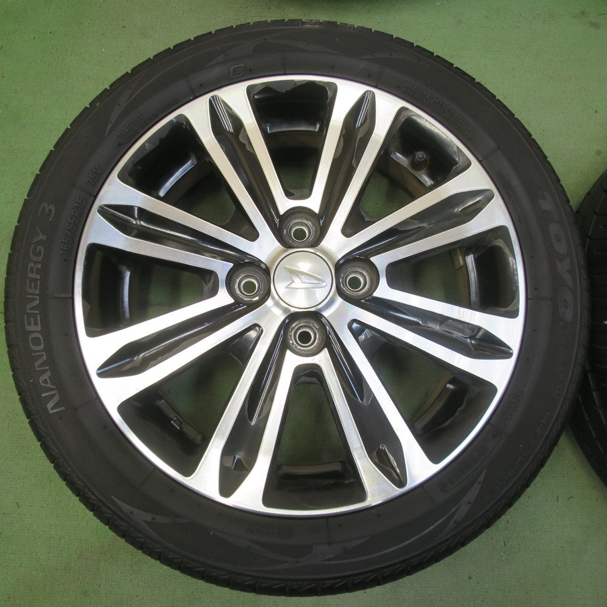 バリ溝！9分◎ダイハツ タント カスタム 純正 165/55R15 トーヨー ナノエナジー3 15インチ PCD100/4H◎6092304イノ
