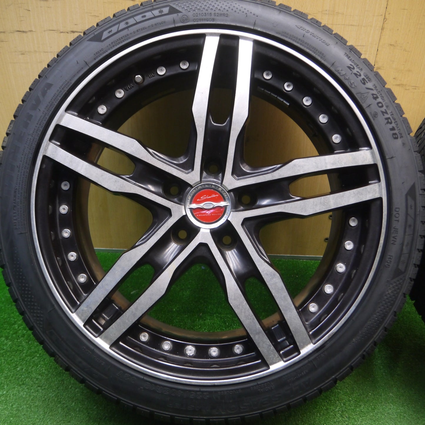 [送料無料] タイヤ未使用！23年★Shallen XF-55 モノブロック 共豊 AME 225/40R18 ミネルバ オールシーズン マスター シャレン 18インチ PCD114.3/5H★5012103Hノ