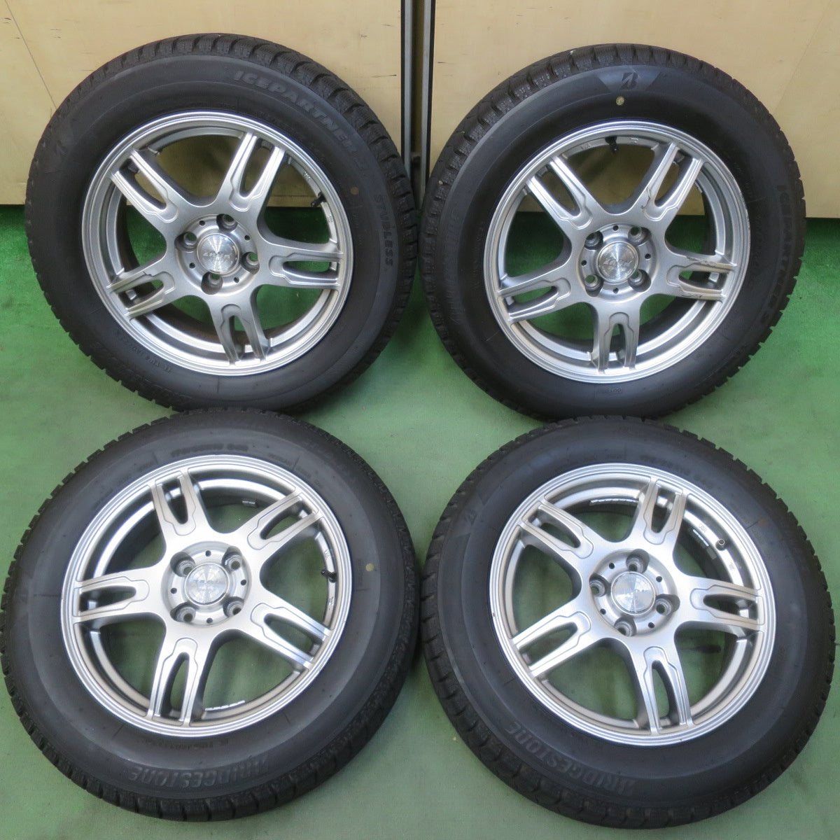 バリ溝！23年！9分◎スタッドレス 175/65R15 ブリヂストン アイスパートナー2 ZACK Sport-5 MONZA ザック モンツァ 15インチ PCD100/4H◎6072207イス
