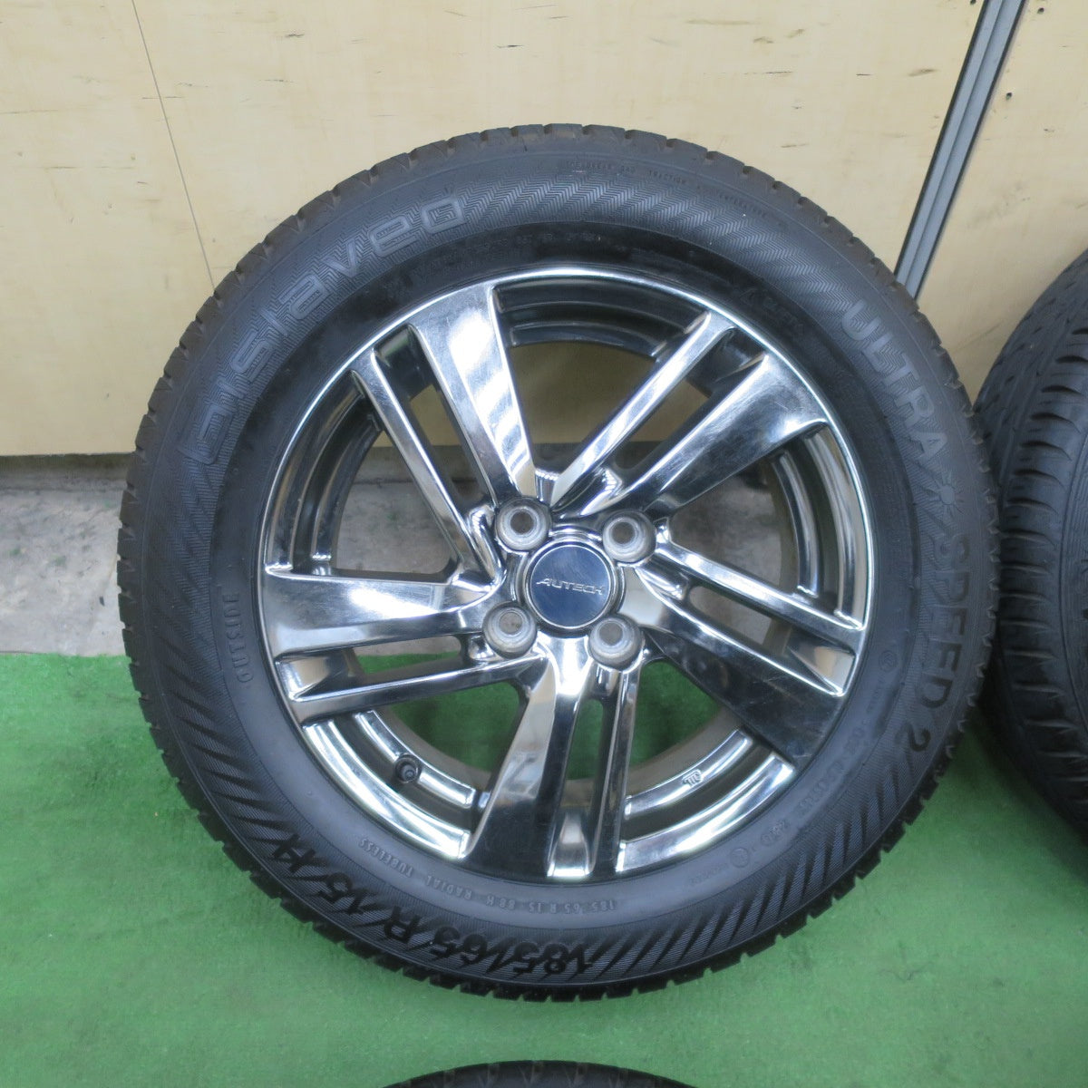 バリ溝！25年！9.5分★日産 ノート ライダー 純正 AUTECH ENKEI 185/65R15 ギスラベッド ULTRA SPEED2 15インチ オーテック エンケイ PCD100/4H★6042703TTス