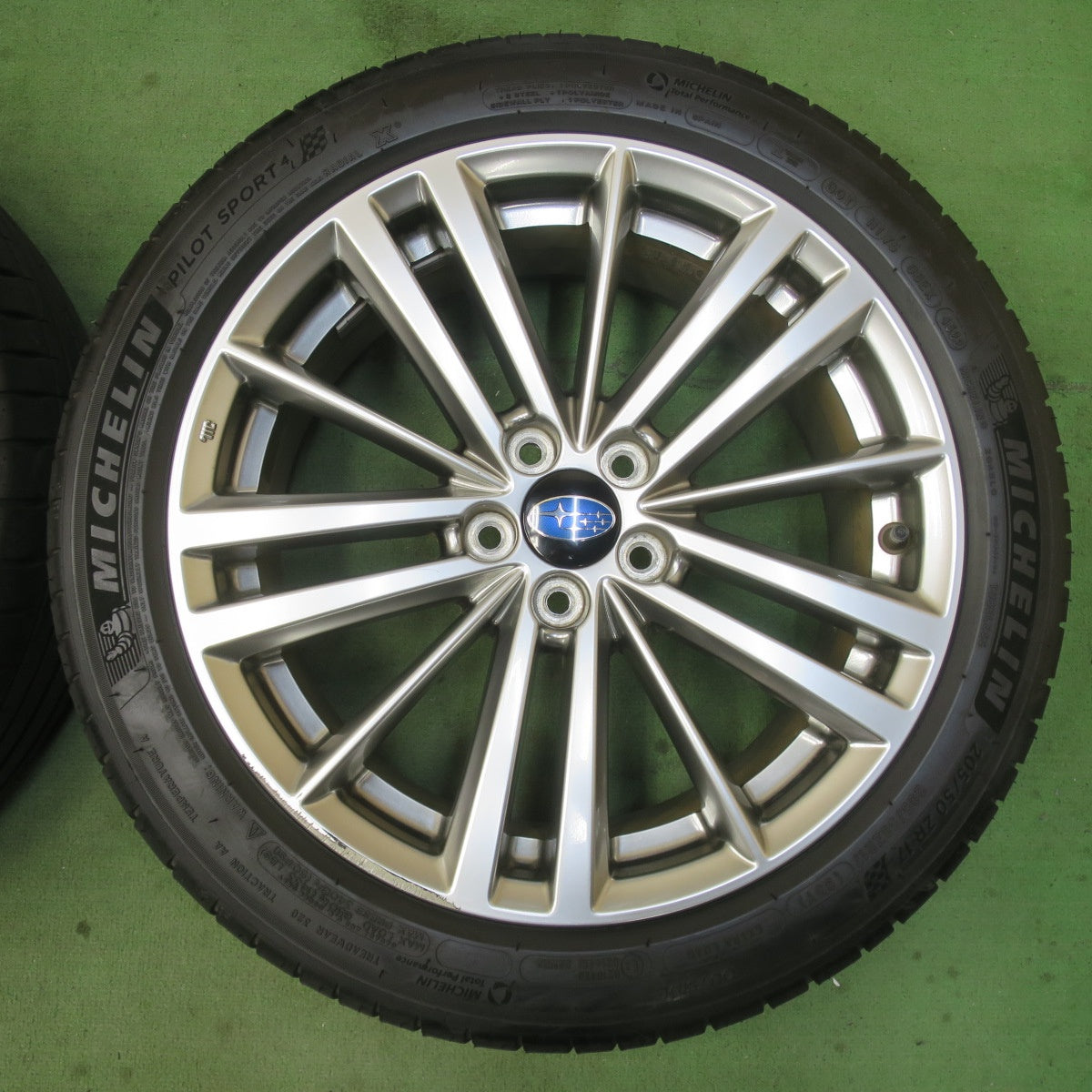 キレイ！22年★スバル GP インプレッサ スポーツ 純正 205/50R17 ミシュラン パイロットスポーツ4 17インチ PCD100/5H★6030301イノ