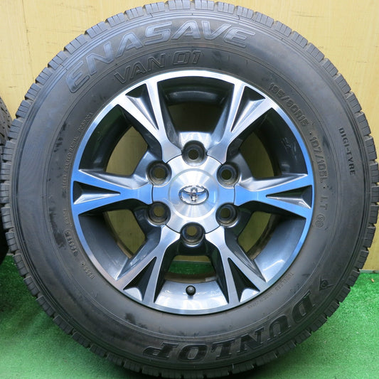 バリ溝!9.5分◎トヨタ 200系 ハイエース 純正 OP 195/80R15 107/105L ダンロップ エナセーブ VAN01 15インチ PCD139.7/6H◎6100306HAノ