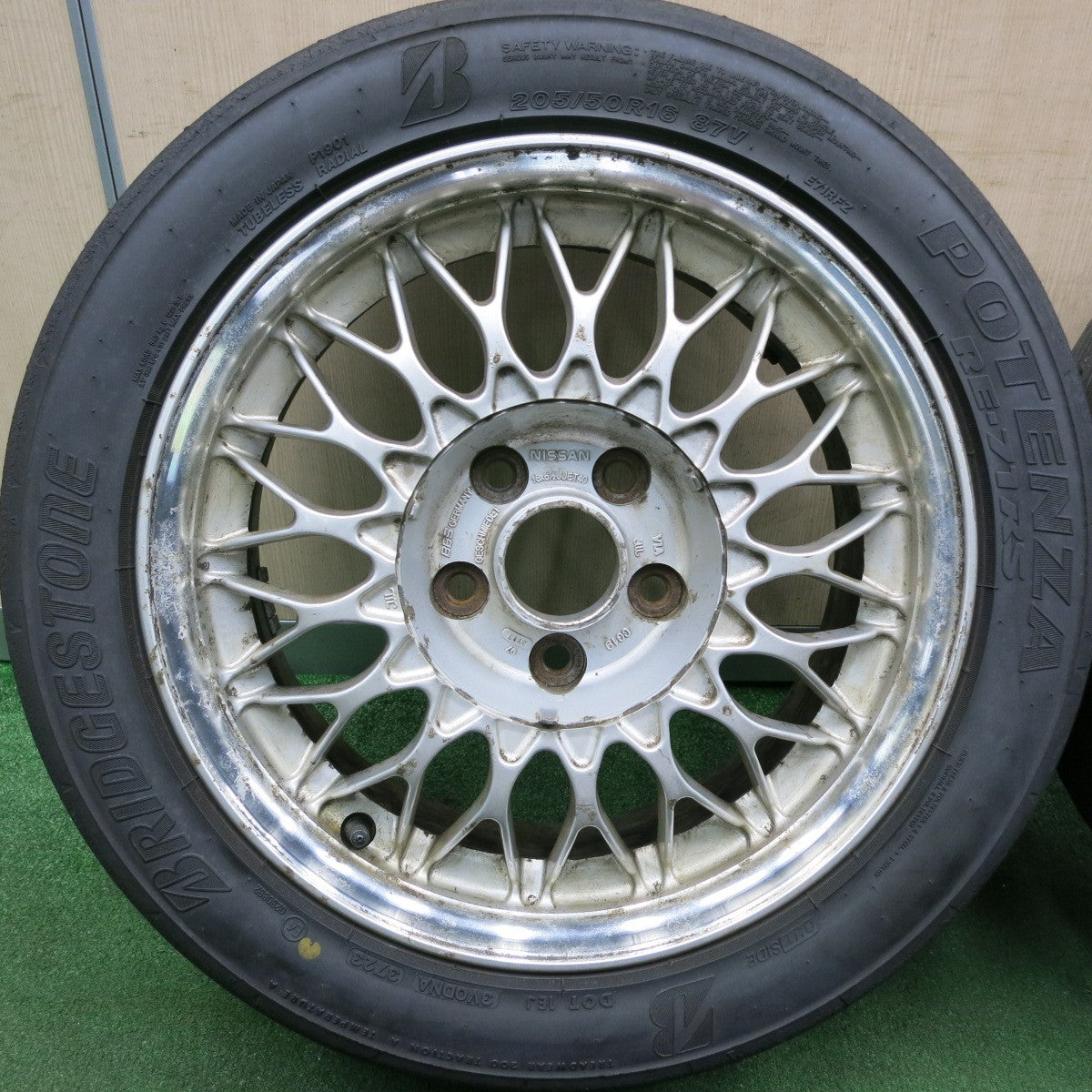 *送料無料* 4本価格！23年★日産 セドリック 純正 BBS CG19 205/50R16 ブリヂストン ポテンザ RE-71RS 16インチ PCD114.3/5H★4042801HAノ