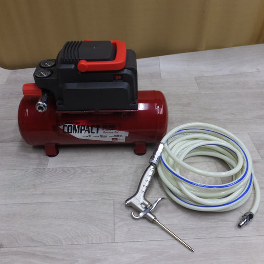 [送料無料] 美品◆藤原産業 オイルレス エアー コンプレッサー 小型 モデル SR-035 SR-L08SPB-01 タンク容量 8L 空気吐出量 12L/min◆
