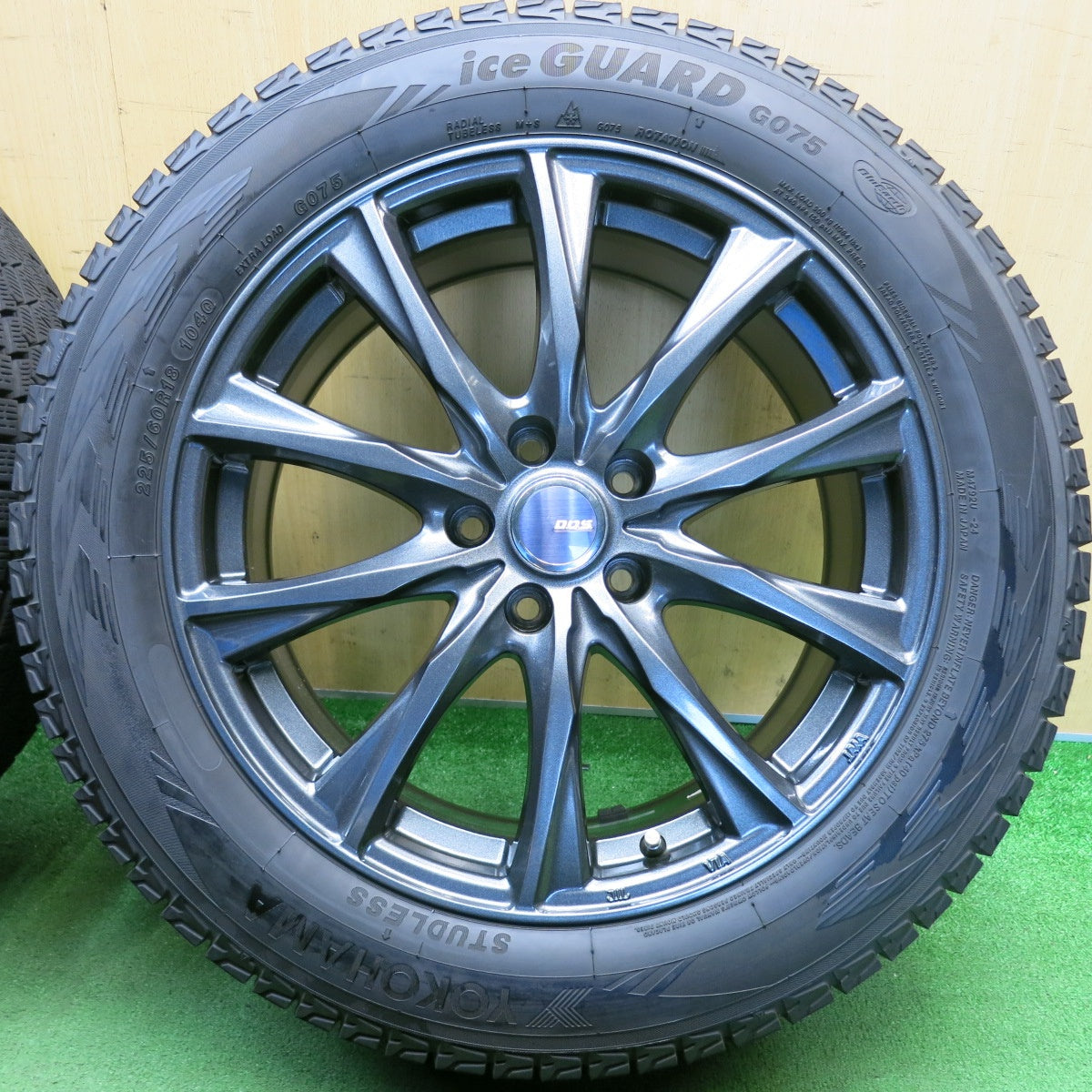 バリ溝！22年！9.5分◎スタッドレス 225/60R18 ヨコハマ アイスガード G075 D.O.S. DOS 18インチ PCD114.3/5H◎6071805HAス