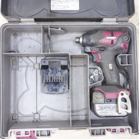 [送料無料] バッテリー2個◆日立 コードレス インパクトドライバ WH14DSL 電動 工具 14.4V バッテリー BSL1430 HITACHI ピンク ジャンク品◆