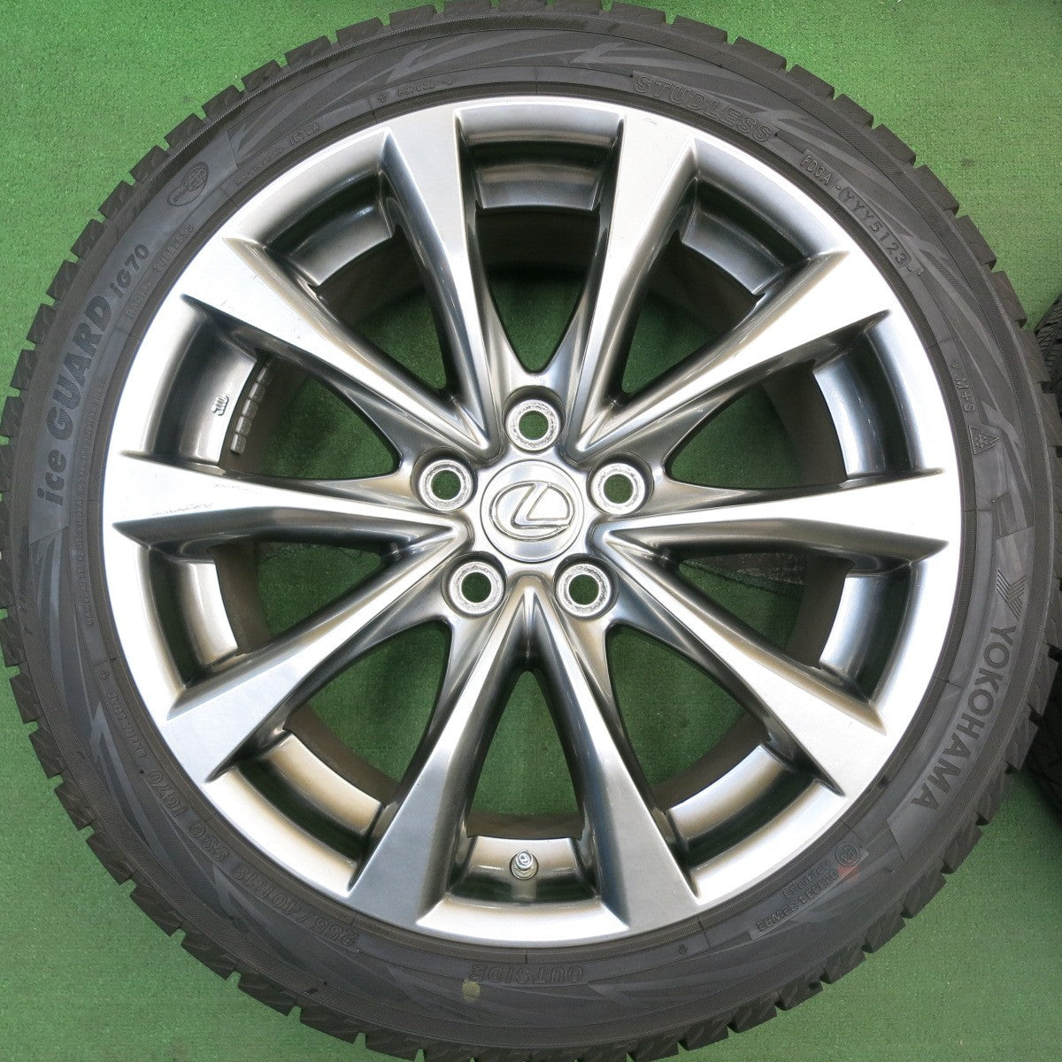 センサー付！バリ溝！23年！9.5分★レクサス IS C 純正 225/40R18 255/40R18 スタッドレス ヨコハマ アイスガード iG70 18インチ PCD114.3/5H★5070505HAス