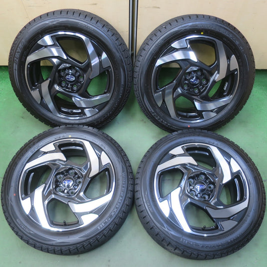 バリ溝！25年！キレイ！ほぼ10分◎スバル GUE クロストレック 純正 225/55R18 スタッドレス ダンロップ ウインターマックス SJ8 SJ8+ 18インチ PCD114.3/5H◎6090407イス
