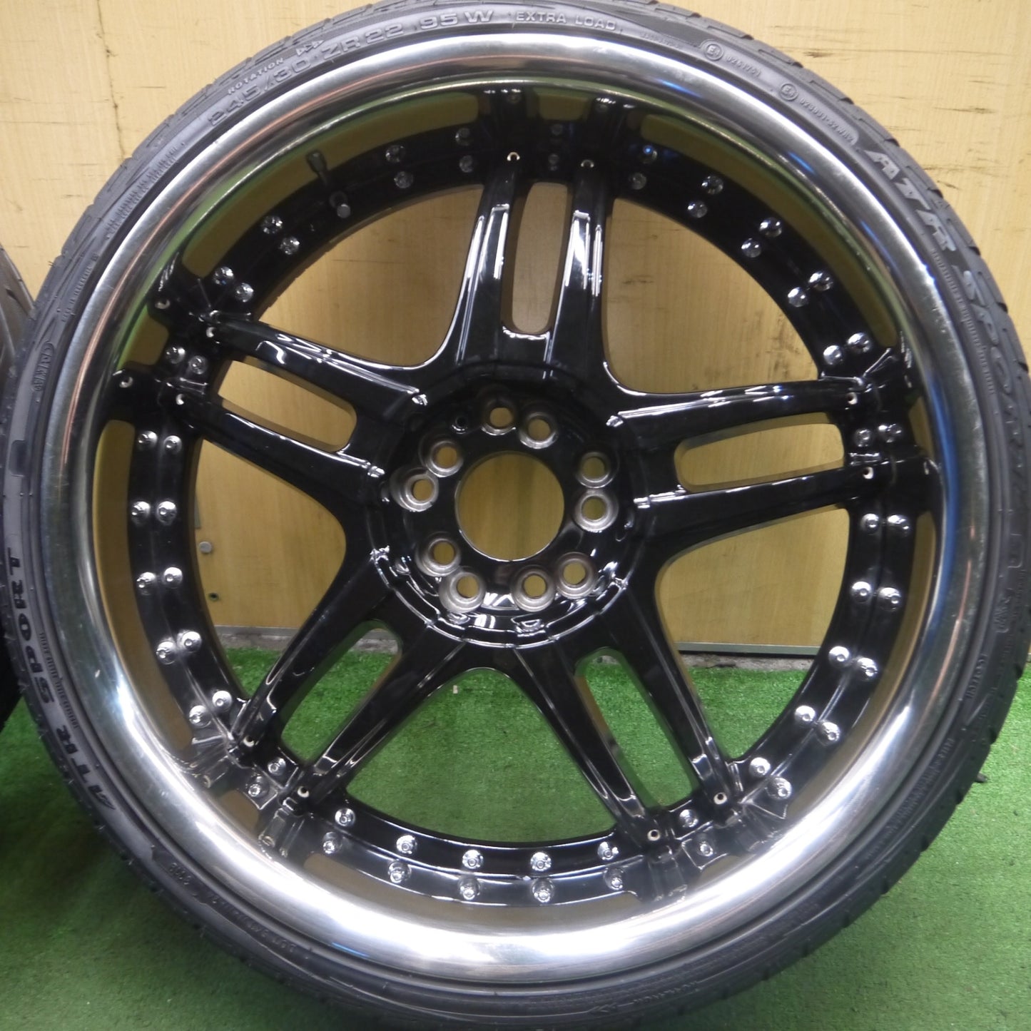 *送料無料* バリ溝！22年！ほぼ10分★ドンコルレオーネ DW398 245/30R22 ATR SPORT ファルケン アゼニス FK453 DON CORLEONE PCD114.3 127/5H★4030504Hノ