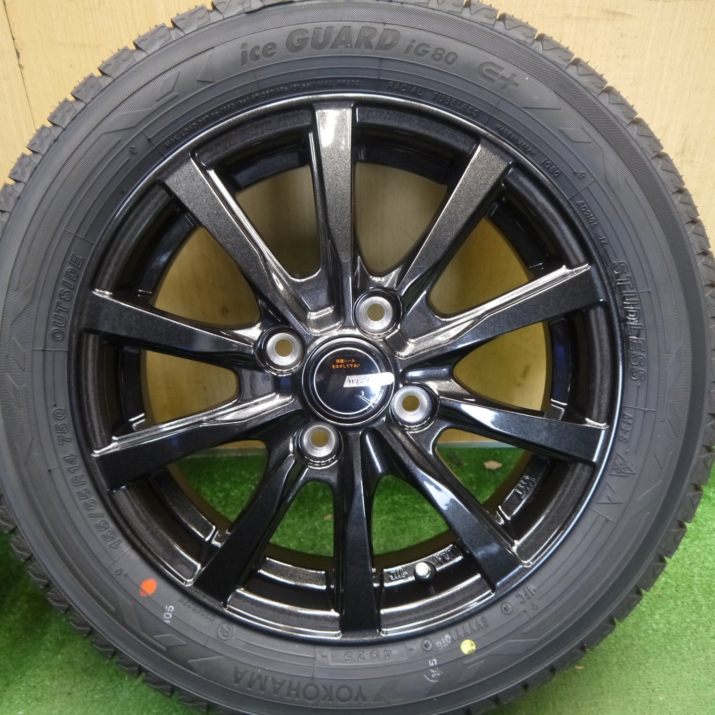 未使用！25年◎スタッドレス 155/65R14 ヨコハマ アイスガード iG80 WEZEN ウェーゼン 14インチ PCD100/4H◎6070502Hス
