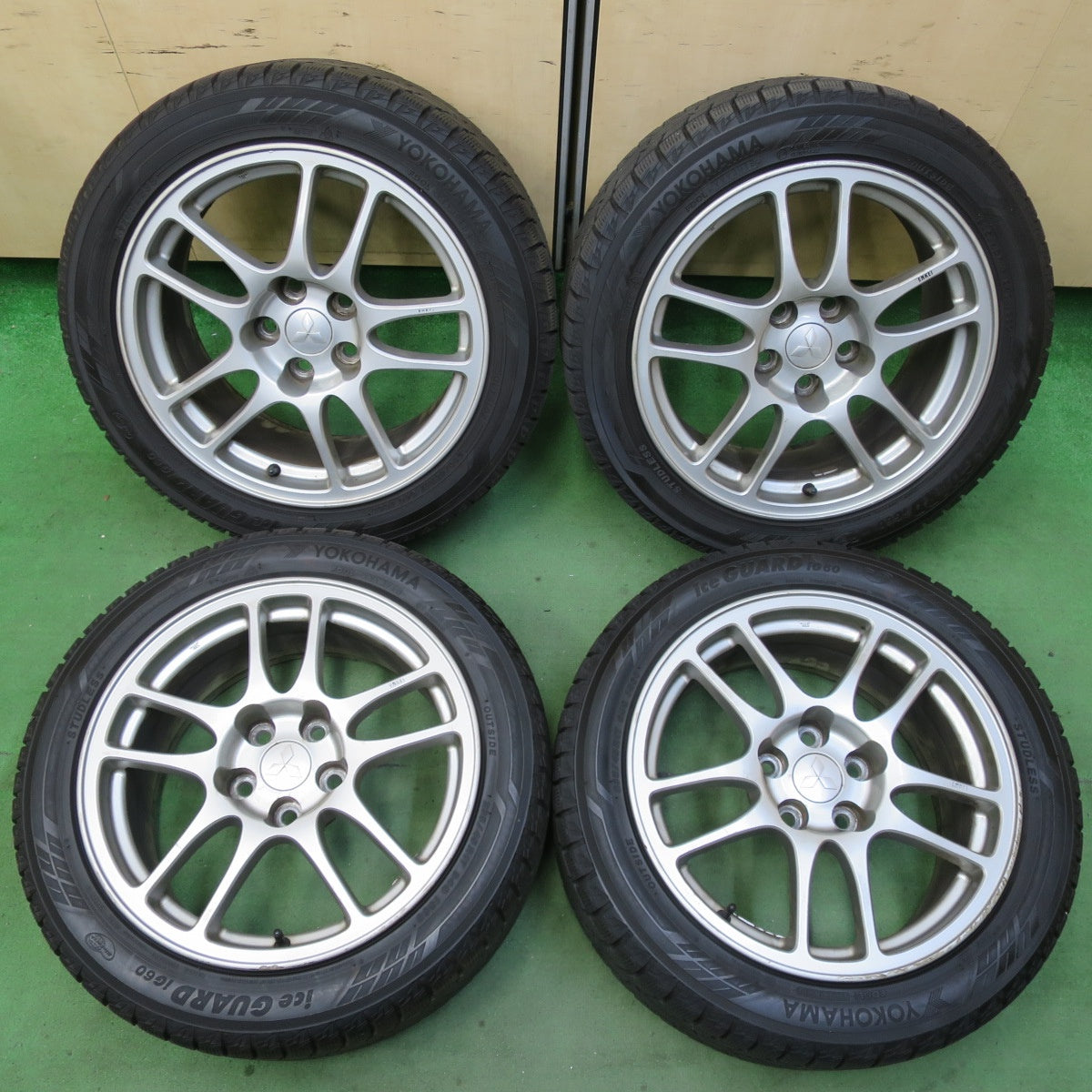 バリ溝！9分★三菱 ランエボ 純正 ENKEI 235/45R17 スタッドレス ヨコハマ アイスガード iG60 17インチ エンケイ PCD114.3/5H★5070202イス