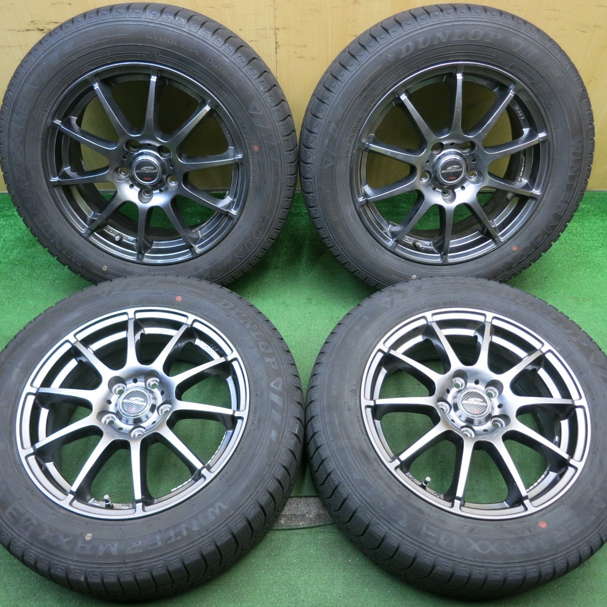 キレイ！21年★スタッドレス 205/60R16 ダンロップ ウインターマックス03 SCHNEIDER シュナイダー 16インチ PCD114.3/5H★5062005NJス