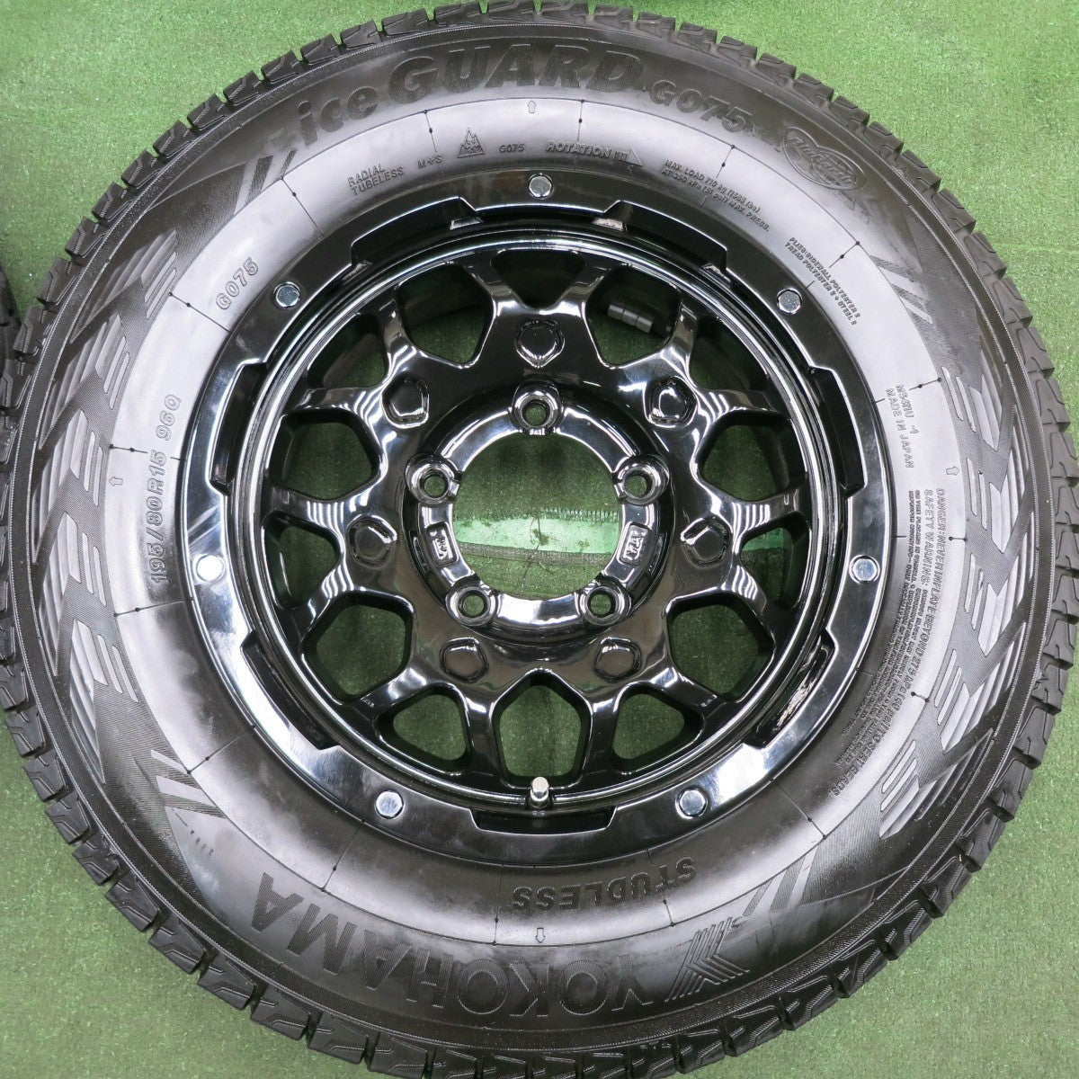*送料無料* バリ溝！21年！キレイ！9.5分★シエラ 等 LEHRMEISTER LMG MS-9W 195/80R15 スタッドレス ヨコハマ アイスガード G075 レアマイスター MS9W PCD139.7/5H★4060101HAス