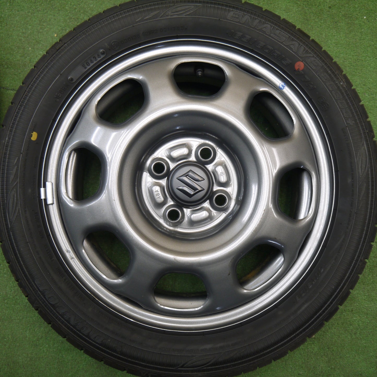 新車外し！24年★スズキ ハスラー 純正 スチール 165/60R15 ダンロップ エナセーブ EC300+ 15インチ PCD100/4H★6022402Hノ