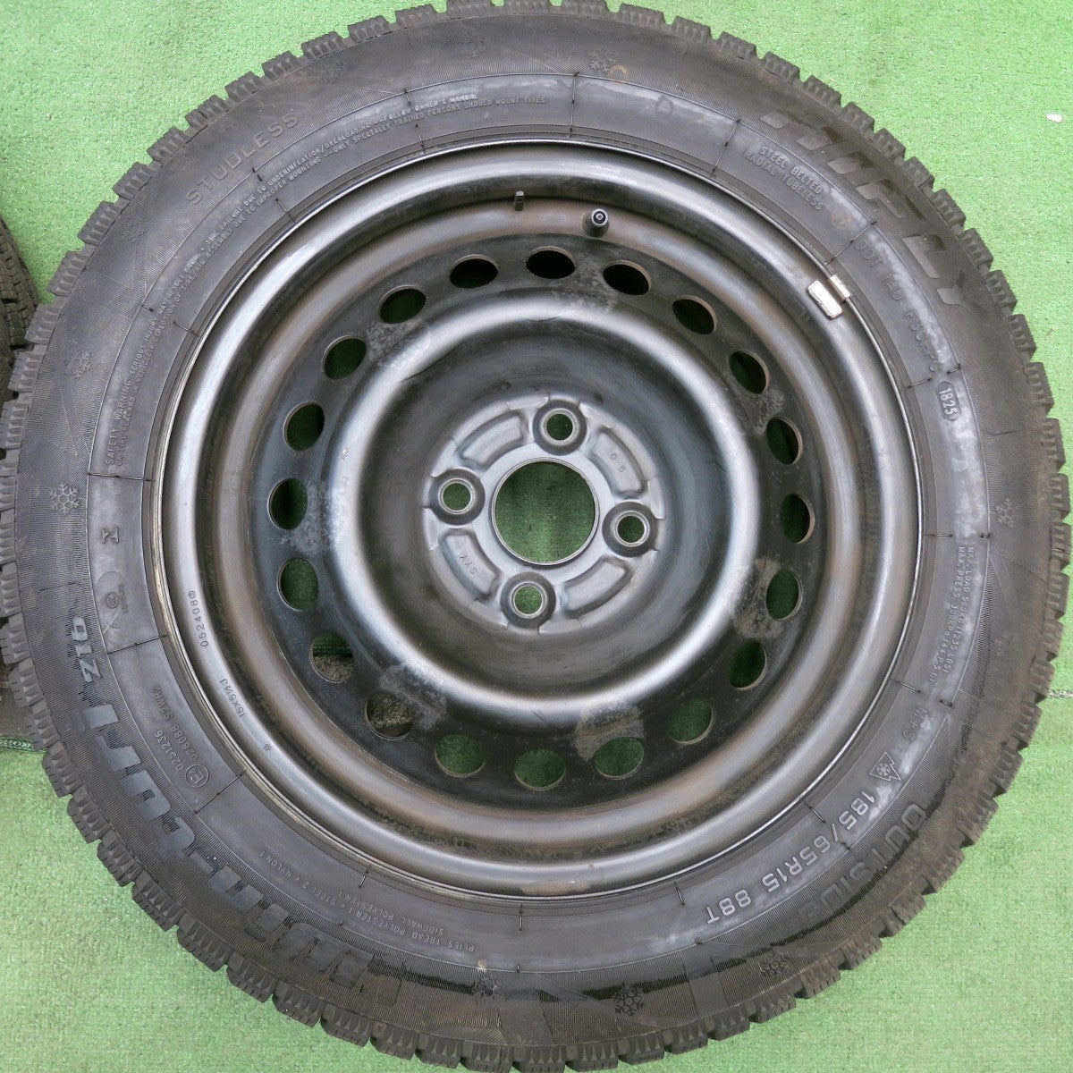 バリ溝！25年！ほぼ10分◎スタッドレス 185/65R15 ハイフライ Win-turi 216 スチール ホイール 15インチ PCD100/4H◎6080611HAス