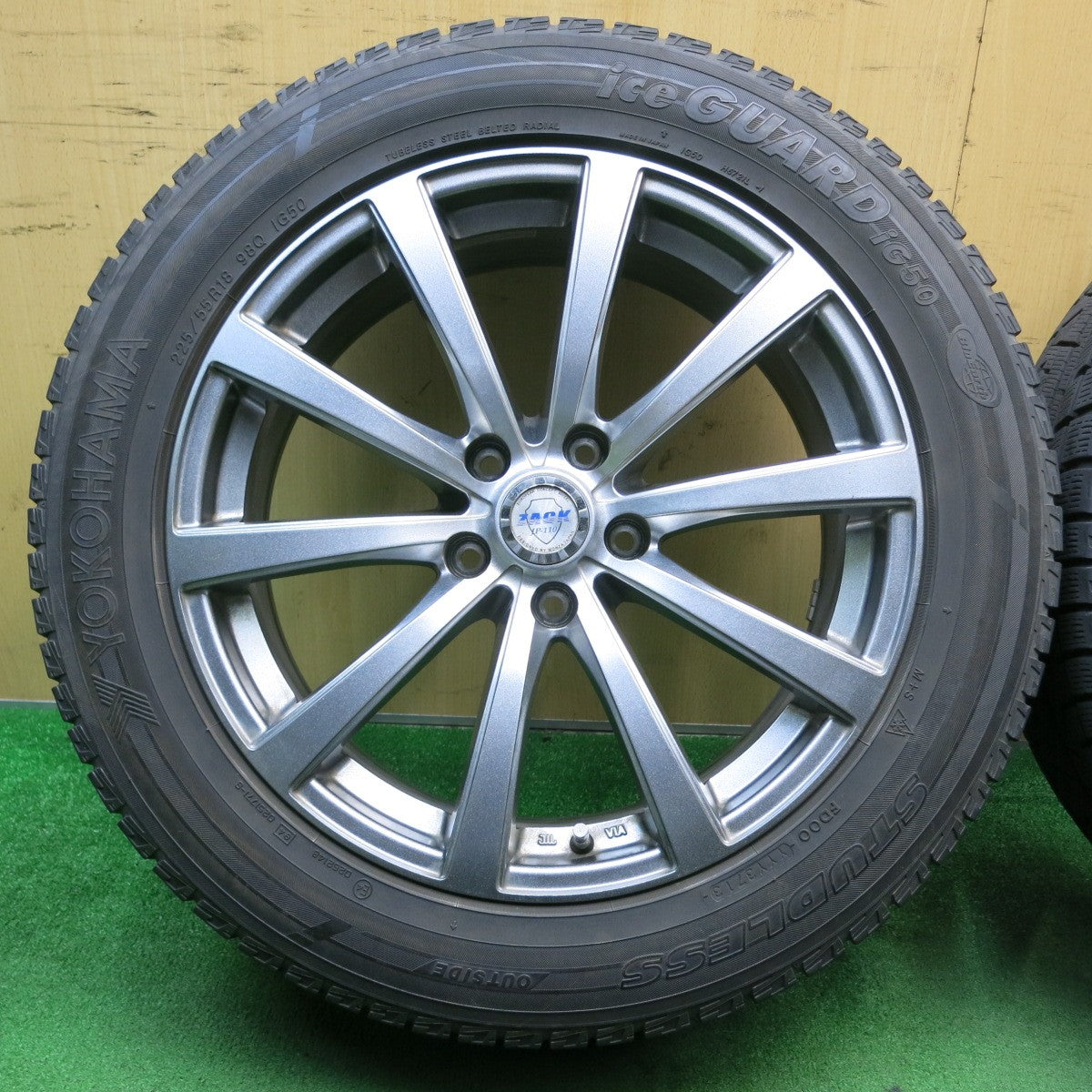 バリ溝！キレイ！8.5分★スタッドレス 225/55R18 ヨコハマ アイスガード iG50 ZACK JP-110 MONZA ザック 18インチ PCD114.3/5H★5051202NJス
