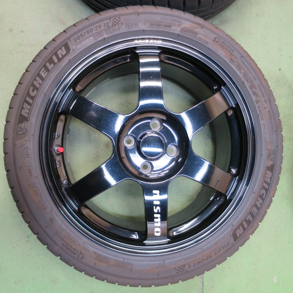 バリ溝！25年！9.5分◎RAYS NISMO GT4S 205/50R17 ミシュラン パイロットスポーツ4 レイズ ニスモ 17インチ PCD100/4H◎6100502NGノ