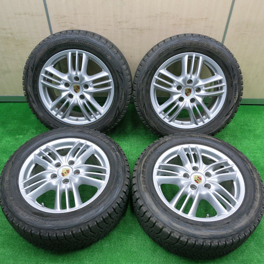 *送料無料* バリ溝！9.5分★ポルシェ 957 カイエン S 純正 BBS RD322 255/55R18 スタッドレス ブリヂストン ブリザック DM-V1 PCD130/5H★4072501HAス