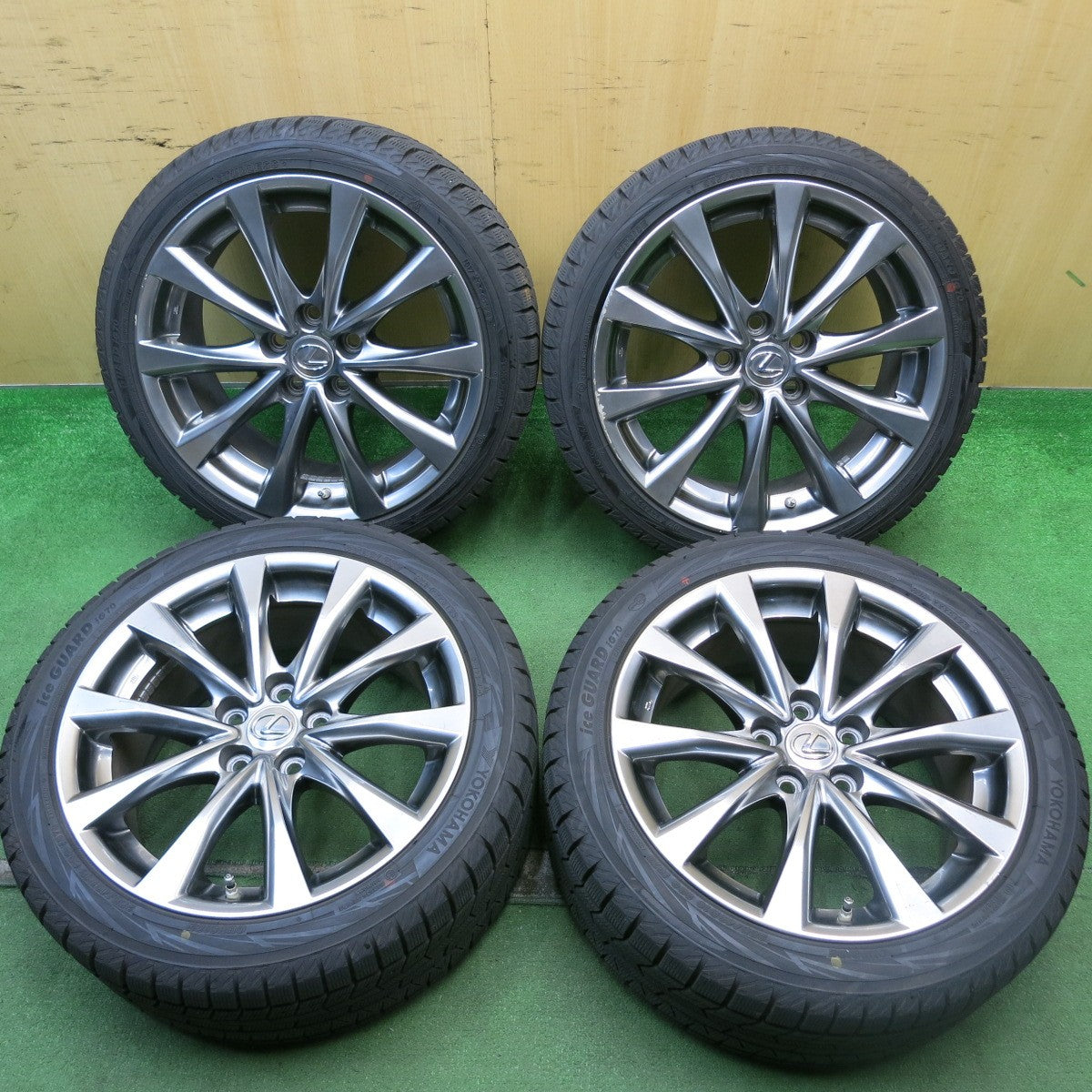 センサー付！バリ溝！23年！9.5分★レクサス IS C 純正 225/40R18 255/40R18 スタッドレス ヨコハマ アイスガード iG70 18インチ PCD114.3/5H★5070505HAス