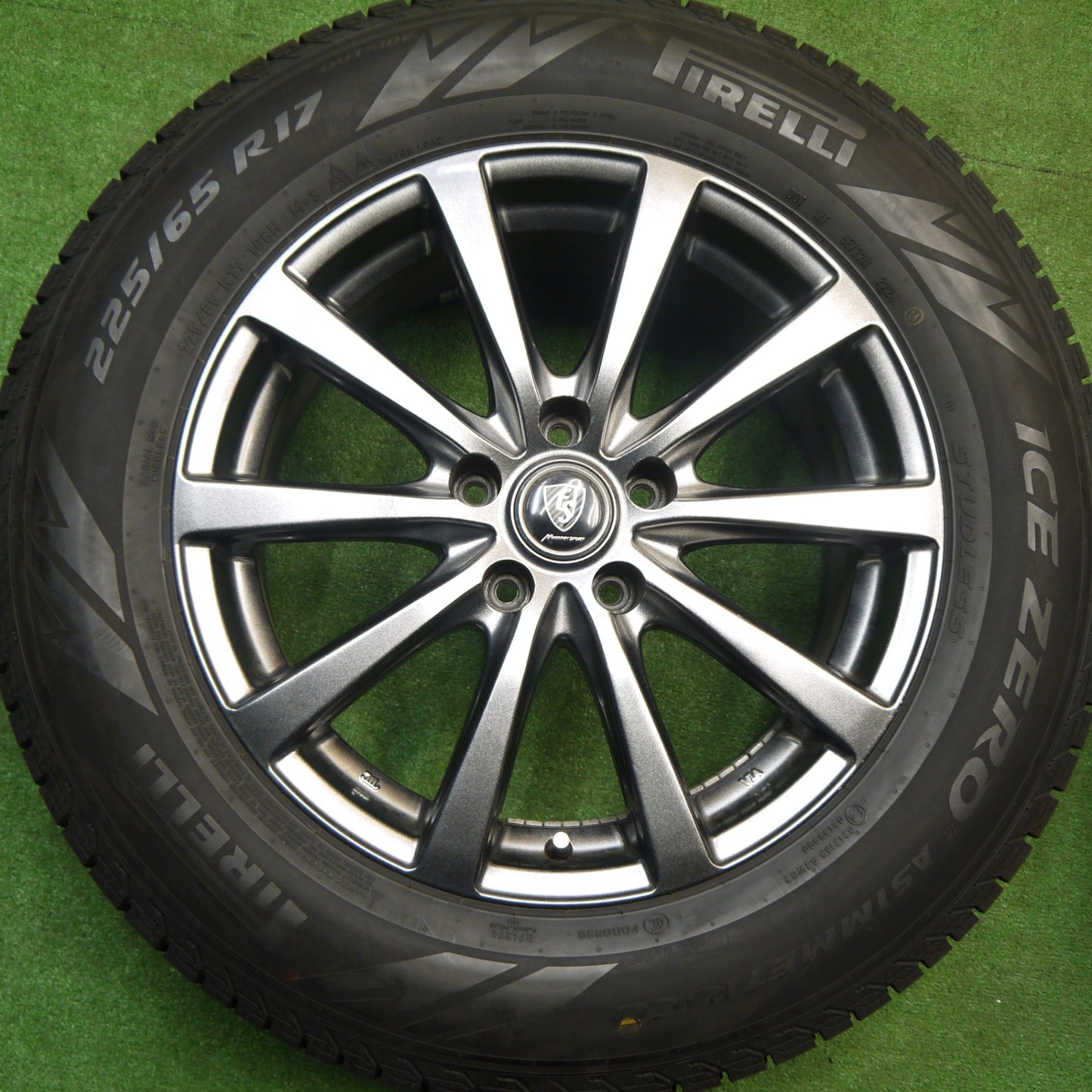 バリ溝！24年！9.5分以上★スタッドレス 225/65R17 ピレリ アイスゼロ アシンメトリコ MANARAY SPORT マナレイ スポーツ 17インチ PCD114.3/5H★5111201Hス