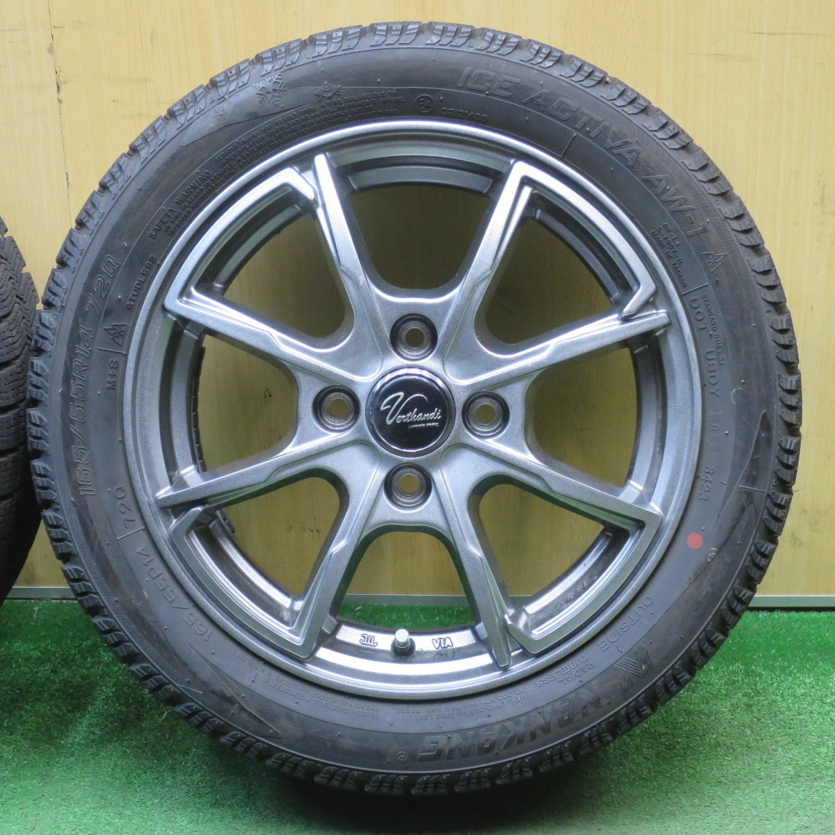 バリ溝！23年！9.5分★スタッドレス 165/55R14 ナンカン アイスアクティバ AW-1 Verthandi ヴェルザンディ 14インチ 軽サイズ ワゴンR ゼスト 等 PCD100/4H★6031805NJス