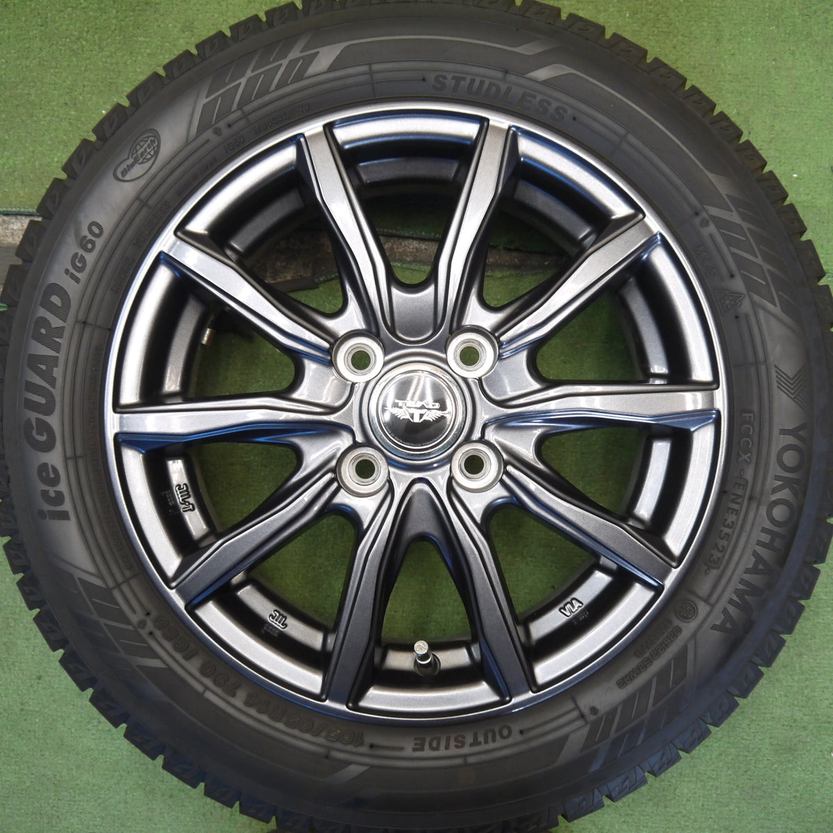 バリ溝！23年！キレイ！9.5分◎スタッドレス 165/65R14 ヨコハマ アイスガード iG60 TEAD テッド 14インチ PCD100/4H◎6080404Hス