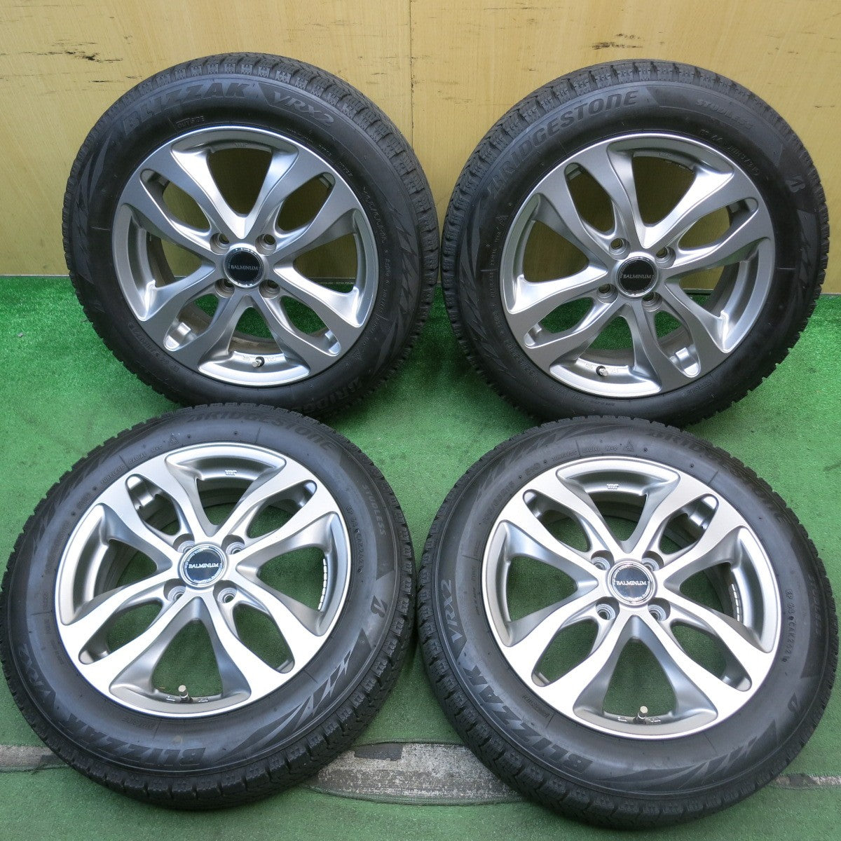 キレイ！21年★スタッドレス 165/65R15 ブリヂストン ブリザック VRX2 BALMINUM バルミナ 15インチ ソリオ ハスラー 等 PCD100/4H★5080910HAス
