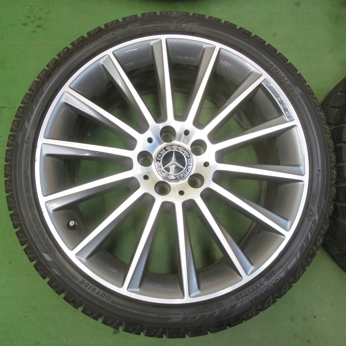 バリ溝！9分★ベンツ W205 Cクラス 純正 AMG 225/40R19 255/35R19 スタッドレス ヨコハマ アイスガード iG60 19インチ PCD112/5H★6030306イス