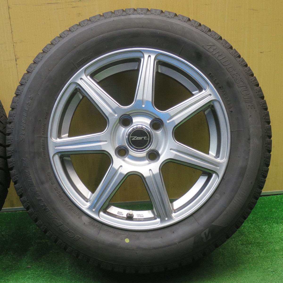 バリ溝！21年！キレイ！9分★スタッドレス 185/65R15 ブリヂストン アイスパートナー2 Zart R7 社外 アルミ 15インチ PCD100/4H★5120409NJス