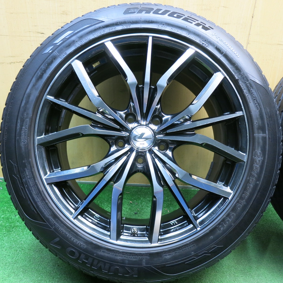 4本価格★LEONIS LV 225/55R19 クムホ CRUGEN Premium 19インチ レオニス PCD114.3/5H★6043003HAノ