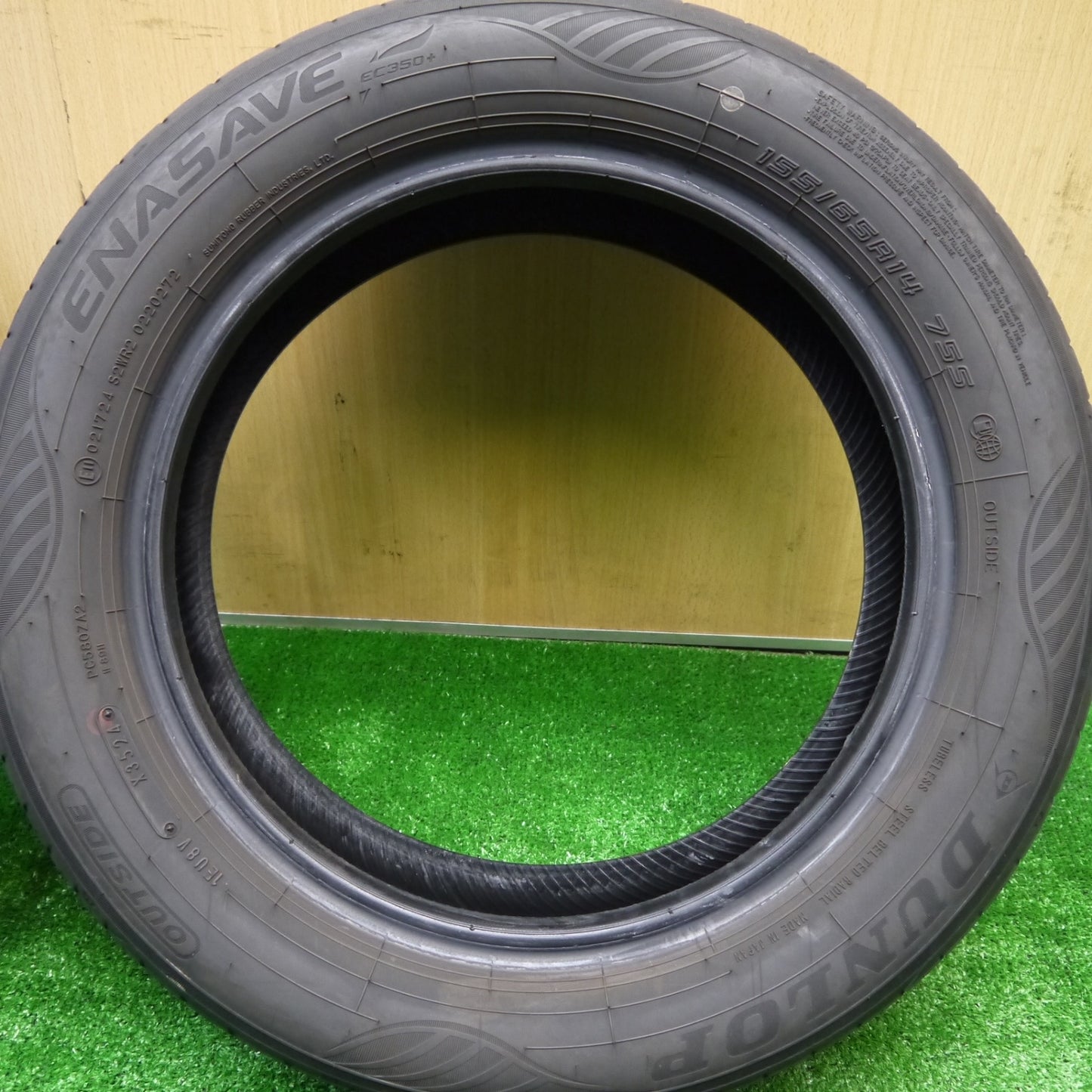 バリ溝！24年！ほぼ10分★155/65R14 ダンロップ エナセーブ EC350+ タイヤ 14インチ N-BOX デイズ ワゴンR タント 等★5101405Hノタ