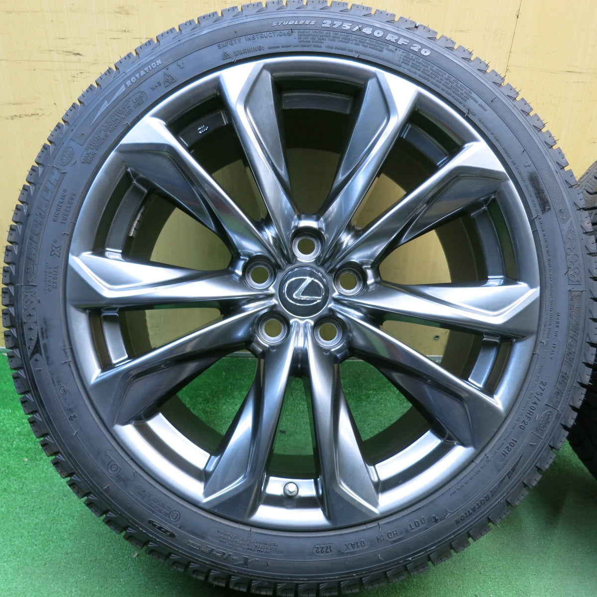 センサー付！バリ溝！22年！キレイ！9分★レクサス LS Fスポーツ 純正 245/45R20 275/40R20 スタッドレス ミシュラン X-ICE XI3 20インチ PCD120/5H★6042309HAス