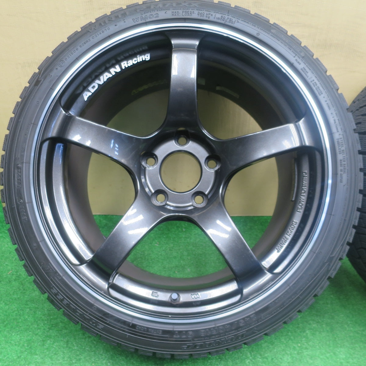バリ溝！24年！ほぼ10分★シビック タイプR 等 ADVAN Racing TC-4 245/40R18 スタッドレス ダンロップ ウインターマックス WM02 アドバン レーシング 18インチ PCD120/5H★5121406NKス