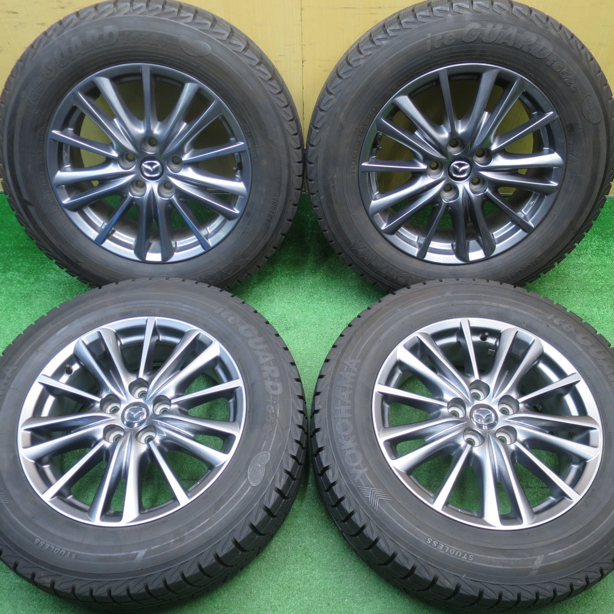 バリ溝！22年！キレイ！ほぼ10分★マツダ CX-5 純正 225/65R17 スタッドレス ヨコハマ アイスガード iG52C 17インチ CX5 PCD114.3/5H★5111313NJス