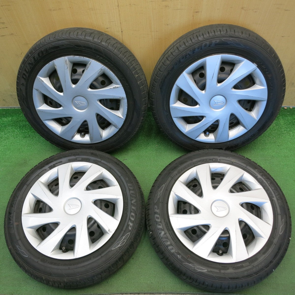 バリ溝！24年！8.5分◎ダイハツ タント ムーヴ 純正 スチール 155/65R14 ダンロップ エナセーブ EC204 14インチ PCD100/4H◎6081410HAノ