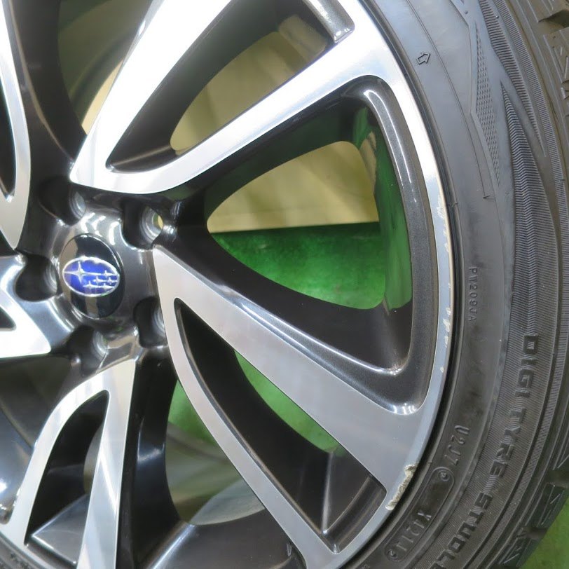 バリ溝！8.5分★スバル レヴォーグ 純正 225/45R18 スタッドレス ダンロップ ウインターマックス WM01 18インチ PCD114.3/5H★5111504イス