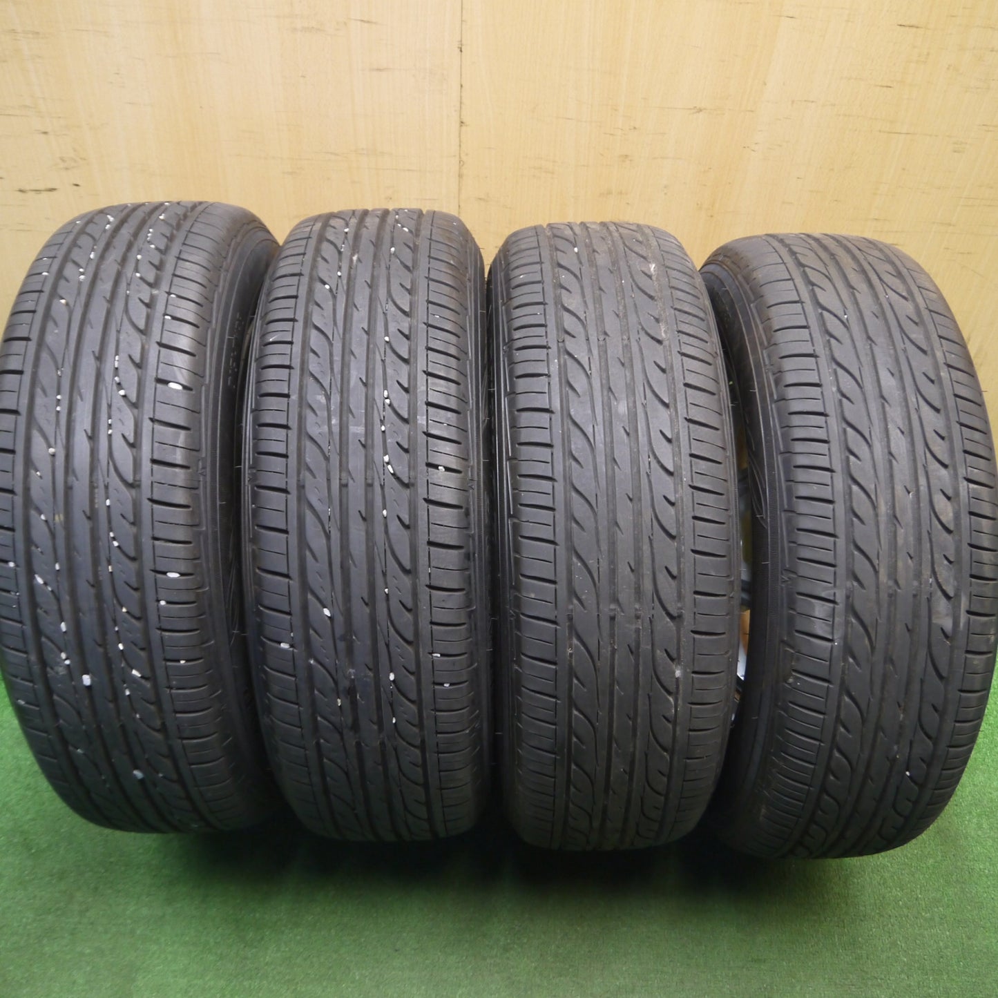 [送料無料] バリ溝！22年！キレイ！9.5分★プリウス 等 195/65R15 ダンロップ EC202 BLUE・NESS AMF ブルーネス 15インチ PCD100/5H★5012404Hノ