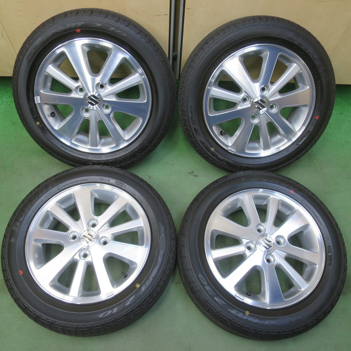 新車外し！26年◎スズキ DA17W エブリイ ワゴン 純正 165/60R14 ダンロップ SP スポーツ 230 14インチ PCD100/4H◎6081103IMノ