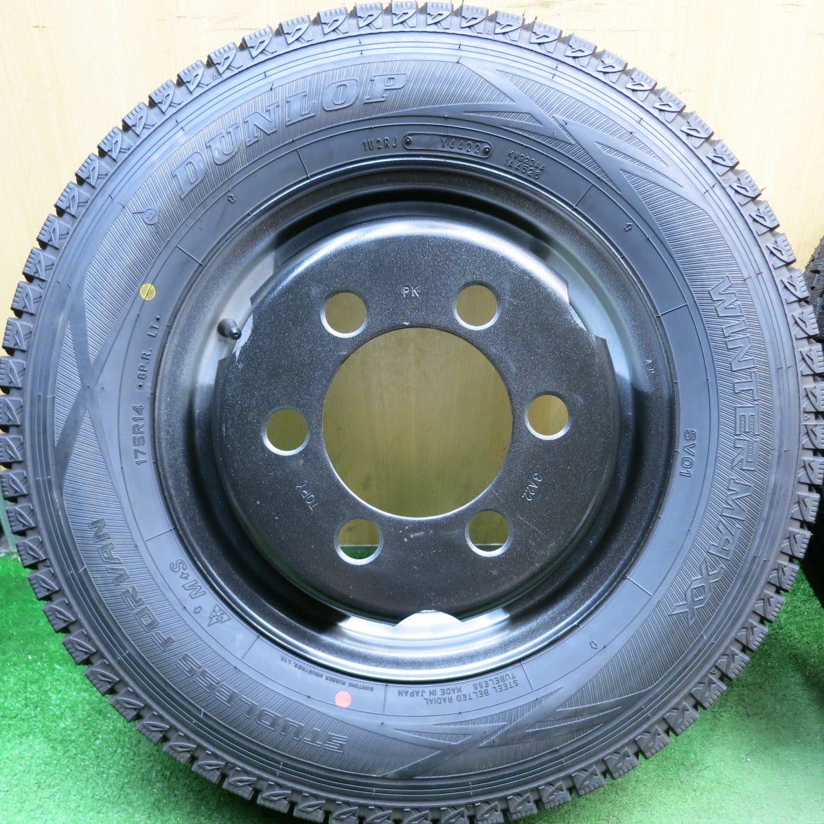 未使用！22年！6本★いすゞ エルフ 等 175R14 8PR 205/80R15 109/107L スタッドレス ダンロップ ウインターマックス SV01 SP LT01M TOPY スチール PCD184.15 170/6H★5090604HAス