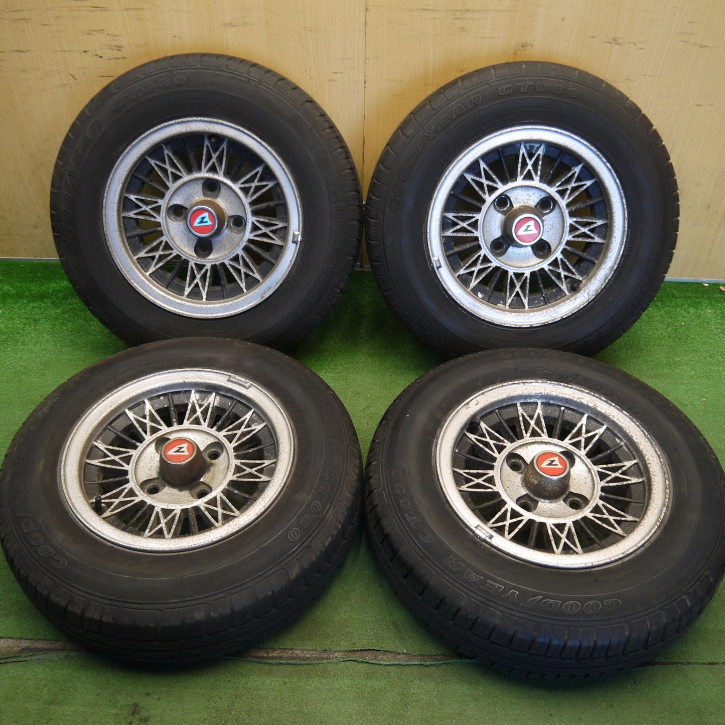 4本価格◎旧車 当時物 ZONA ゾーナ 165/80R13 グッドイヤー GT080 13インチ PCD114.3/4H◎6071008Hノ
