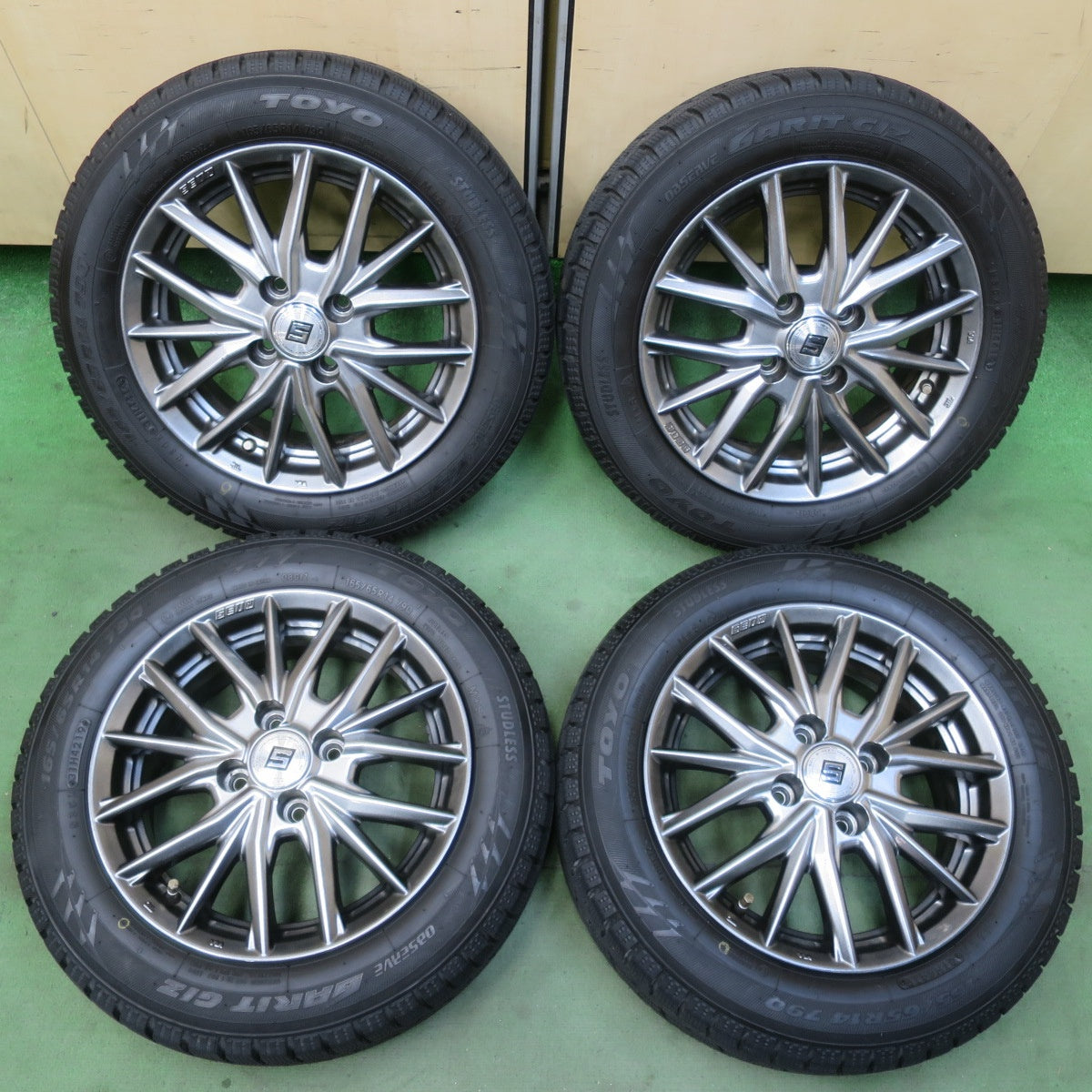バリ溝！9.5分★スタッドレス 165/65R14 トーヨー オブザーブ ガリット GIZ SEIN SX ザイン 14インチ PCD100/4H★6040705イス