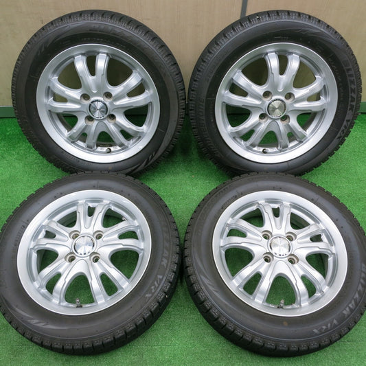 [送料無料] バリ溝！キレイ！8.5分★スタッドレス 155/65R14 ブリヂストン ブリザック VRX LEBEN レーベン 14インチ PCD100/4H★4092102NJス
