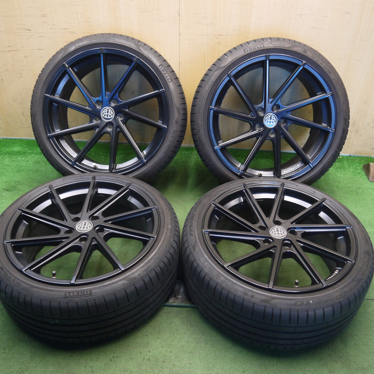 バリ溝！22年！8.5分◎ベンツ C220d Rolfhartge F10 225/40R19 255/35R19 ピレリ PZERO Pゼロ ロルフハルトゲ 19インチ PCD112/5H◎6090207Hノ