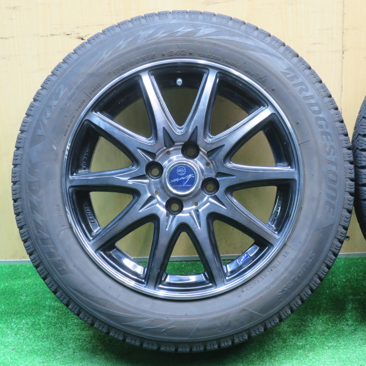 4本価格！21年★スタッドレス 175/65R15 ブリヂストン ブリザック VRX2 SMACK ENKEI スマック エンケイ 15インチ PCD100/4H★5110703NJス