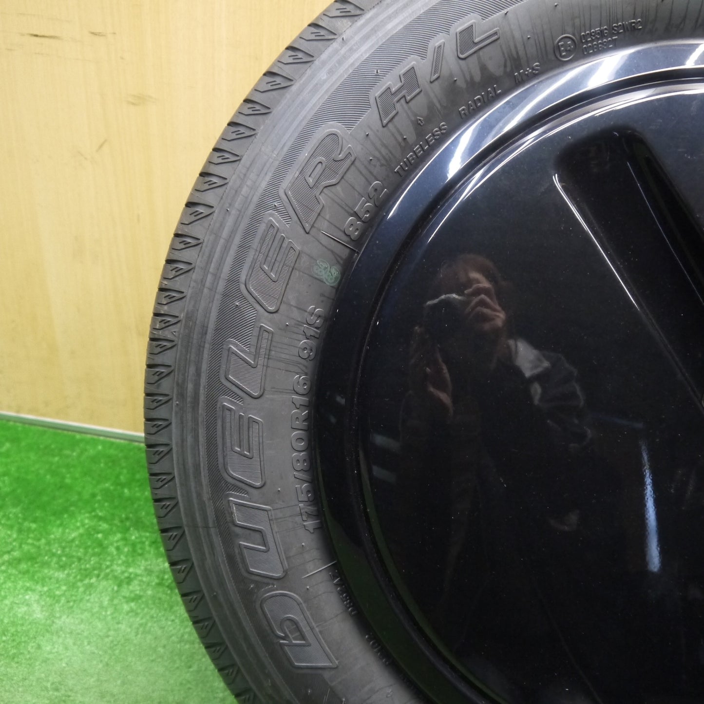 新車外し！23年！背面カバー付き！1本★スズキ ジムニー 純正 スチール 175/80R16 ブリヂストン デューラー H/L 852 スペア 16インチ PCD139.7/5H★5121901Hノ
