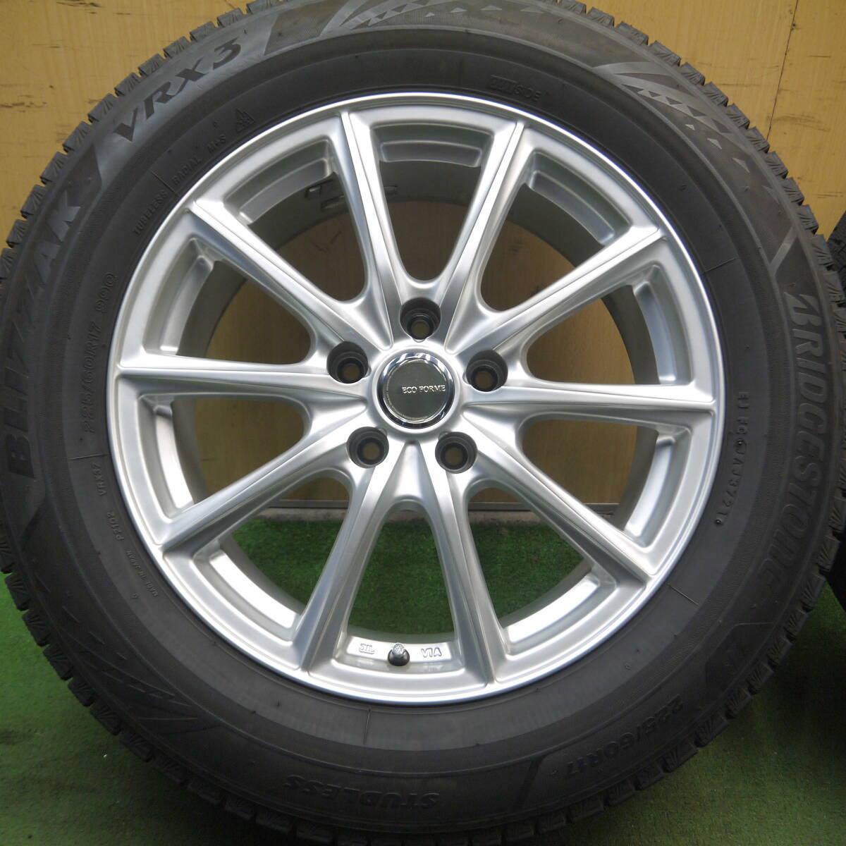 バリ溝！21年！キレイ！9.5分★スタッドレス 225/60R17 ブリヂストン ブリザック VRX3 ECO FORME PCD114.3/5H★3122506Hス